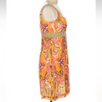 Vintage An Original Milly of New York Y2K Pink Gold Metallic Cotton Dress Size 6 Orange Photo 2