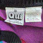 Qui Designer Collection Sweater Cardigan Stars Vintage 80s Sequin Purple Pop Photo 4