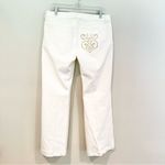St. John  Straight Leg‎ Denim Jeans Women's 12 White Embellished Pocket Casual Photo 5