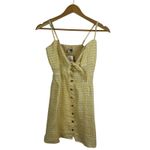 Faithfull the Brand NWT Linen Rodeo Dress Sz 6 Gingham Kivotos Yellow Tie Front Photo 2