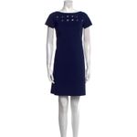 Chiara Boni Blue Rosario Shift Mini Dress Size 42 Silver Grommets Cocktail Chic Photo 10