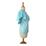 Lilly Pulitzer  Lyra Cold Shoulder Ruffle Top‎ Seasalt Blue Women Size XS Photo 4