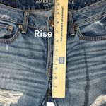 American Eagle  Womens Boy Crop Jeans 0 Buttonfly Stretch Blue Denim Distressed Photo 6