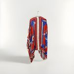 Farm Rio Macaw Scarf Kimono Duster floral stripe red blue shawl Size Large Photo 7