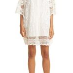 Farm Rio NWT  Tropical Wind Guipure Lace Shift in Off-white Shirt Dress S Photo 0