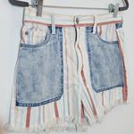 American Eagle  Striped Denim Cut-Off Shorts Size 6 Striped AEO Mom Shorts Photo 2