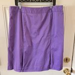 Larry Levine Vintage  2PC Purple Cotton Blend Skirt Suit Size 18 Padded Shoulders Photo 2