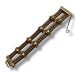 Vintage Hobe Victorian Style Bracelet Gold Mesh Rhinestone Statement Jewelry Photo 8