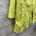 Ming Wang  Womens L Jacket Green Coat Open Front 3/4 Sleeves Back Adjustable Belt Photo 6