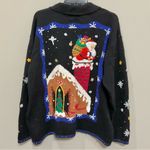 Ugly Christmas Sweater  Cardigan Sz 2X Vintage Santa Claus Zip Front Photo 6