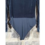 ZARA  Bodysuit Woman's Medium Teal Green Velvet‎ Holiday Party Soft Festival Photo 5