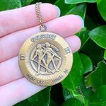 Vintage Rare Gemini Zodiac Heavy Pendant Necklace Photo 1
