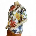 Alfred Dunner VTG  MULTI-COLOR FLORAL PRINT SHORT SLEEVE SWEATER WITH BEADS (L) Photo 4