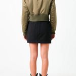 Grey Lab NWT  Cropped Sateen Effect  Bomber Jacket Size Small .  Olive color . Photo 1