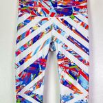 Athleta Cropped Graphic Multicolored Leggings Tights 21” Size Small Like New Photo 4