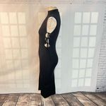 ASOS  NWT black mock neck side ties midi bodycon dress size 4 Photo 6