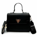 Valentino Orlandi Black Satchel Bag with Matching Wallet and Crossbody Strap Photo 0