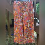 Anthropologie Maeve Floral Flower Power Wide Leg High Waist Crop Pants|Size:14 Photo 14