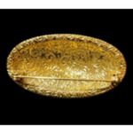 Vintage 1928 Brand Faux Seed Pearl Domed Oval Black Enamel Brooch Pin Gold Tone Photo 3