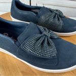 Skechers Madison Ave Curtsied Rhinestone Bow Slip On Sneaker Blue 7 Photo 6