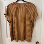 Sonoma XXL Lagenlook Lagom Boho Casual‎ Orange Stripe Flutter Sleeve Blouse  Top Photo 1