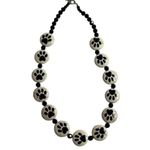 Multicolor Adjustable Paw Print Statement Necklace Animal Theme Black Photo 6