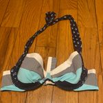 Tommy Bahama  Blue White‎ Anchor Print Neck Tie Swim Bikini Top Size 34B Photo 0