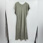 Abercrombie & Fitch Women's Green Satin Crinkle Short Sleeve Maxi Dress Size XL Photo 1