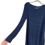 Ralph Lauren Lauren  Cable Knit Long Sleeve Sweater Tunic Navy Blue,‎ Large Photo 4