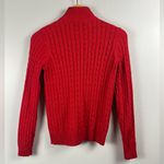 Ralph Lauren New Lauren  red cable knit gold zip up jacket size petite small Photo 6