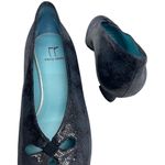 Thierry Rabotin Almond Toe Embossed Leather Pumps Steel Blue Size US 7 (EU 37.5) Photo 3