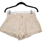 We Wore What Cream Denim Cut Off Shorts NWT Size 24 Natural Revolve jean shorts Photo 0