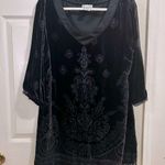 Soft Surroundings Soft Surrounding V-Neck Rayon & Silk Blend Damask Velvet Feel Dress Size Medium Photo 0