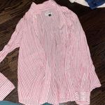 pink striped button down Photo 0