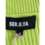 NWT SER.O.YA Syd Sweater Women Size Medium Neon Green Distressed Grunge V Photo 7