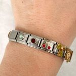 Italian Charm Bracelet January Birth Stone Charm Photo 1