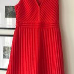 J.Crew Sleeveless V Neck Ribbed Eyelet Dress Red Photo 4