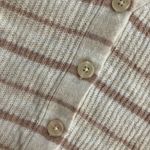 American Eagle Womens cream striped boxy cropped cardigan Photo 4