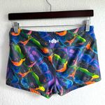 WodBottom Womens Shorts Black Multicolor Stretch Fitness Gym Size Medium Blue Photo 1