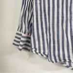 Madewell  Blue and White Tie Front 3/4 Sleeve Shirt- size‎ M Photo 9