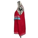 Tiare Hawaii  Red Tassel Mini Dress O/S Boho Aztec Tribal Beach Cover Up Resort Photo 3