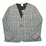 St. John NWT Collection Prince Of Wales Plaid Knit Jacket in Ecru Plaid 14 $2195 Photo 0