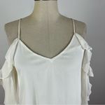 Haute Hippie Starshine Silk Cold-Shoulder Blouse in White XS Photo 3