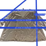 White House | Black Market WHITE HOUSE BLACK SILVERY TAUPE SATIN V NECK BLOUSE (XL) Photo 10