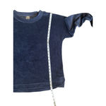 CALIA By Carrie Underwood Crushed Velvet Velour Navy Pullover Sweatshirt Large Photo 5