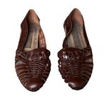 Predictions  Leather Solutions 90s Vintage Brown Huarache Fisherman Flats 7 Photo 2