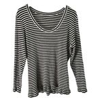 Striped‎ Long Sleeve Top 3X Black White Ribbed Knit Casual Everyday Size undefined Photo 1