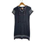 Sundance XS Lapland Nordic Fair Isle Lambswool Sweater Dress Embroidered Gray Photo 0