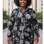 Cynthia Steffe Cynthia Rowley Cardigan Sweater Black Floral Jacquard Viscose Blend Size 3X Photo 0