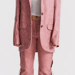 House Of CB  'Kiera' Warm Pink Vegan Leather Oversized‎ Blazer NWOT Photo 0